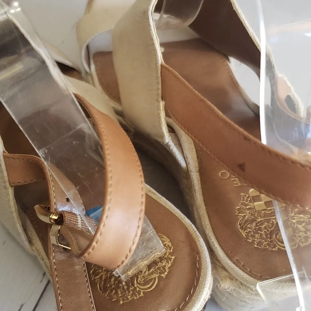 Vince Camuto 10 beige espadrilles platforms new heels